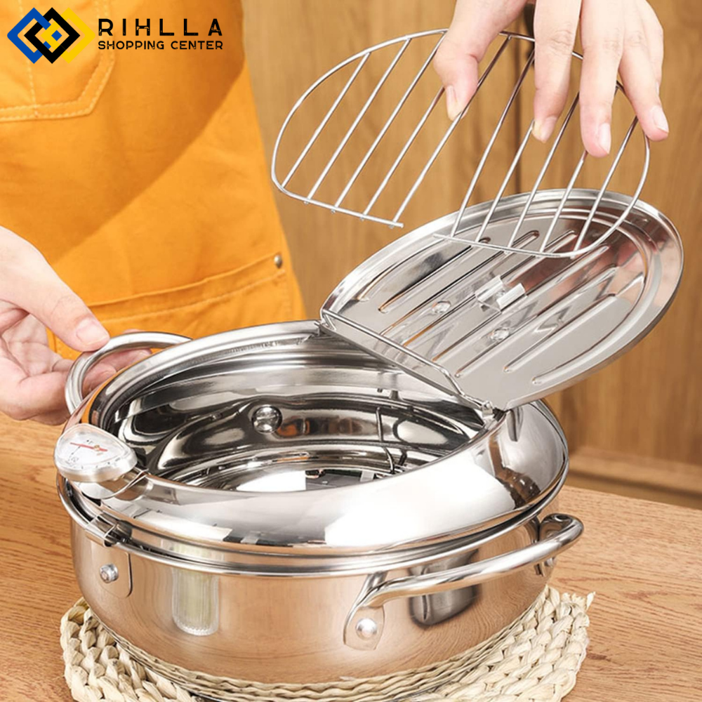 وعاء قلي من الفولاذ 2.2لتر المقاوم للصدأ