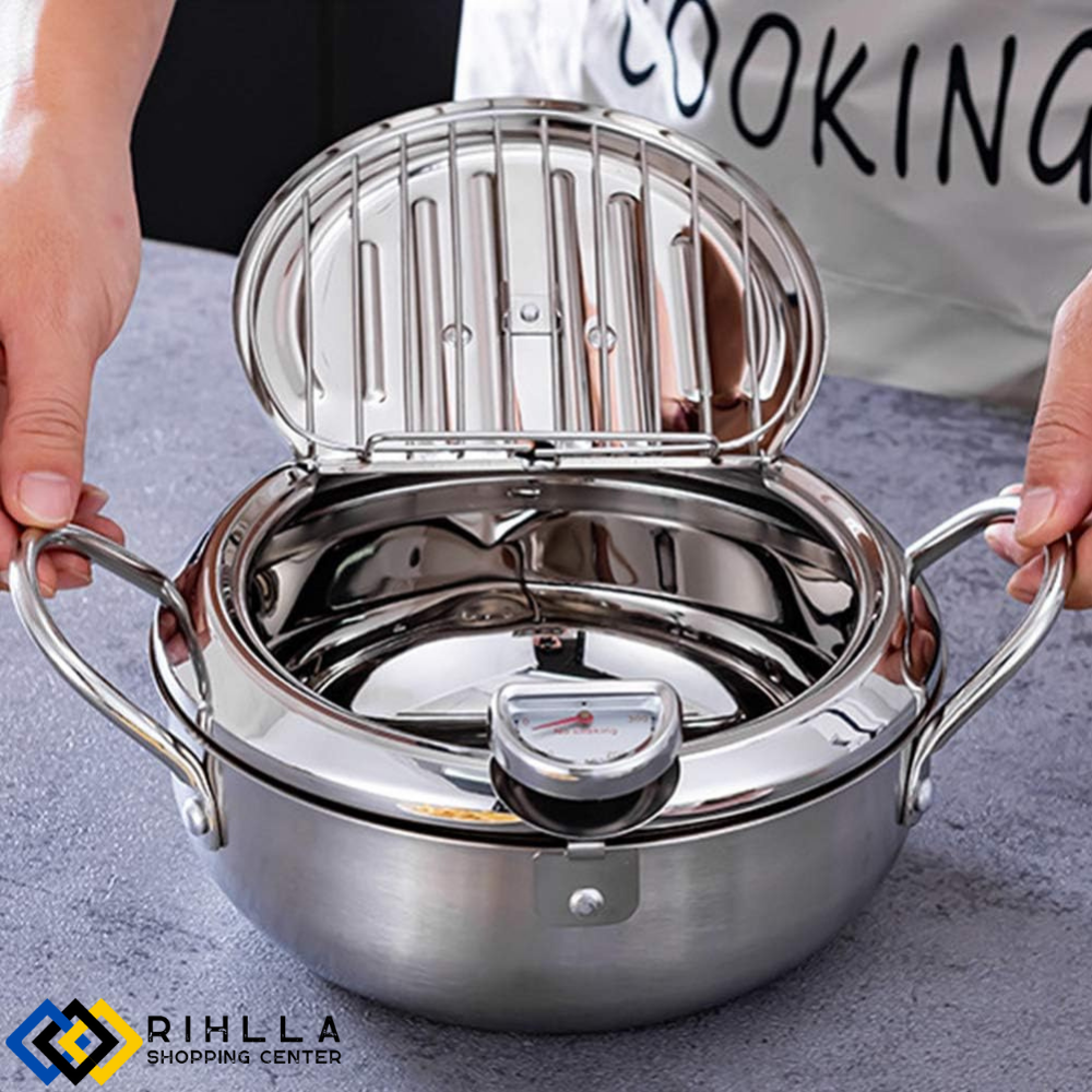 وعاء قلي من الفولاذ 2.2لتر المقاوم للصدأ