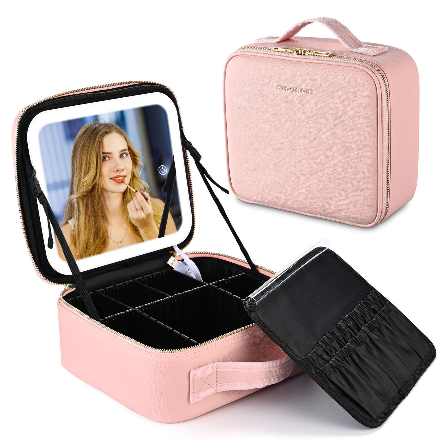 حقيبة مكياج ذكية بإضاءة LED